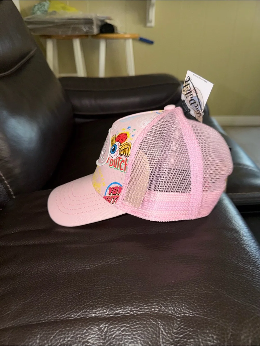Von Dutch Pink Patch Graphic Trucker Hat
